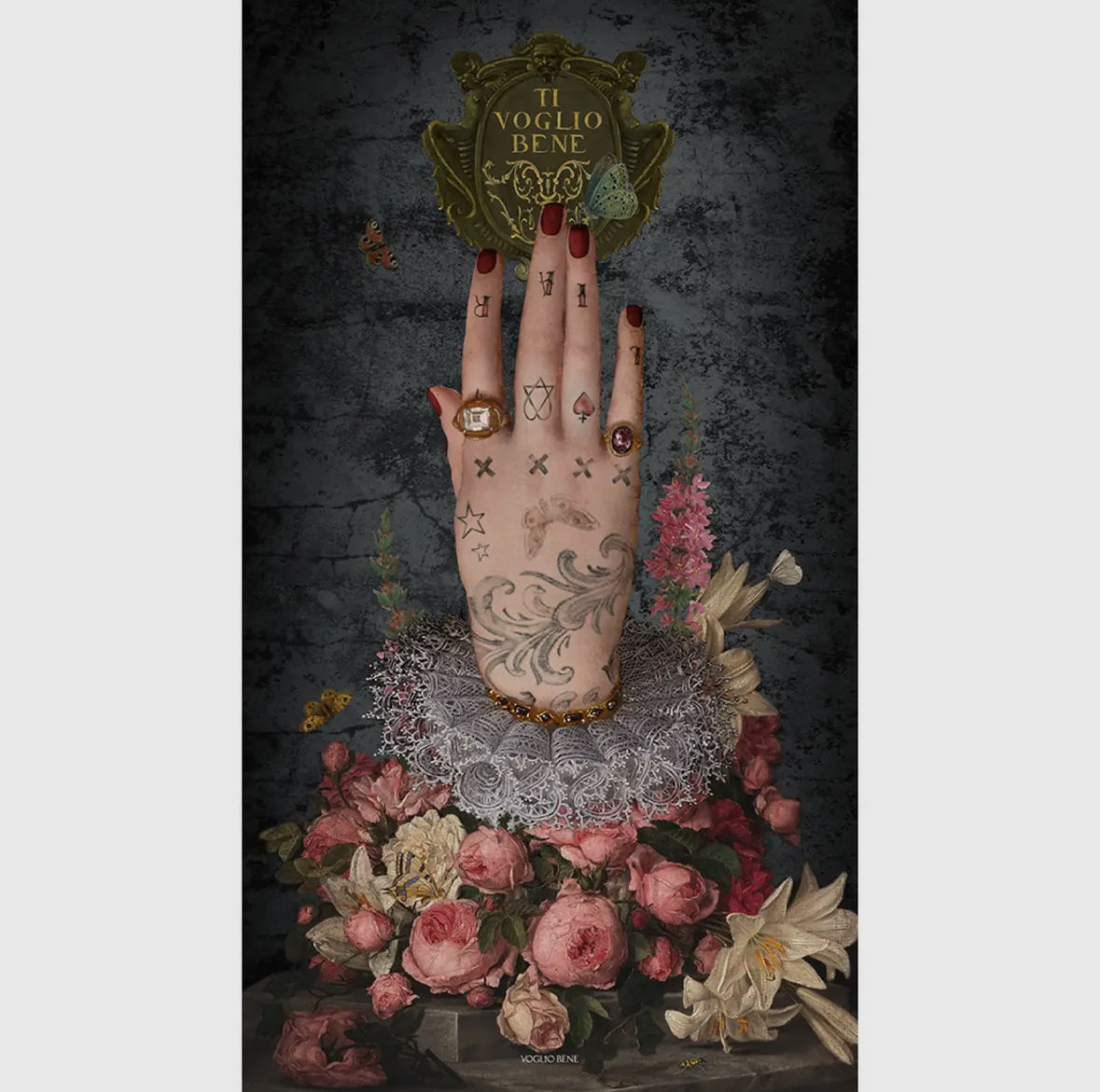 Mano Poderosa Velvet Wall Tapestry by Voglio Bene (98x55”)