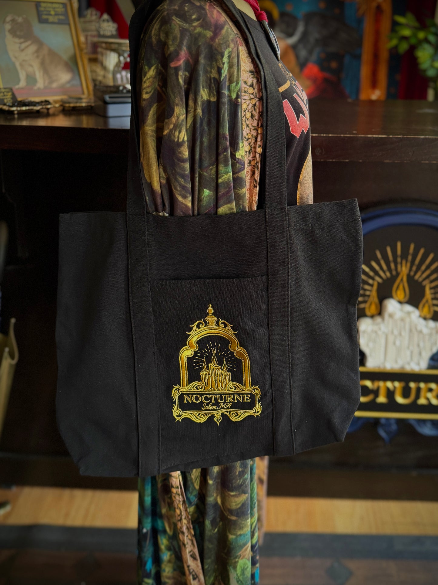 Nocturne Salem Lantern Organic Cotton Tote – A Bit of Everyday Salem Magic