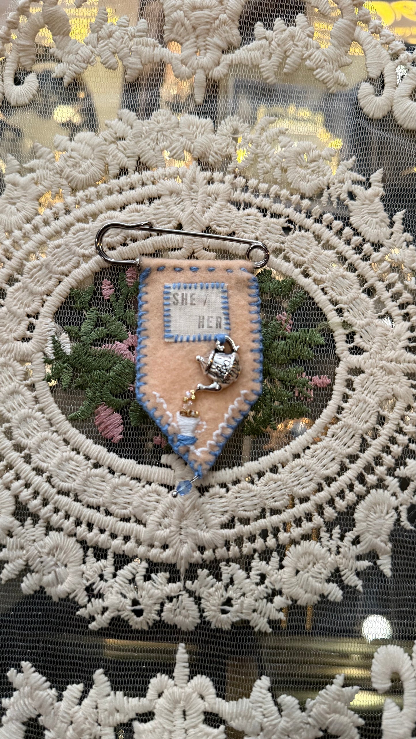 Handmade Pronoun Pins by Gentle Repose