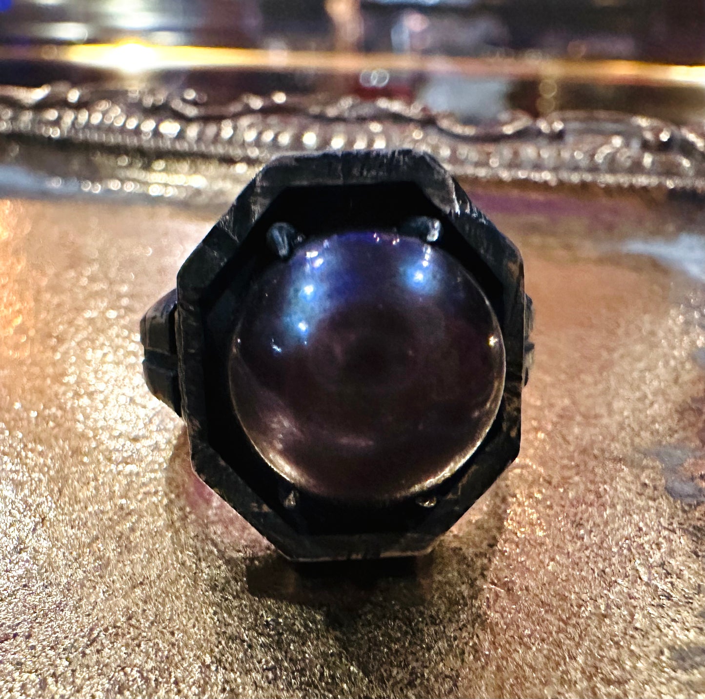 Black Pearl Ring in Sterling Silver by Julian the 2nd