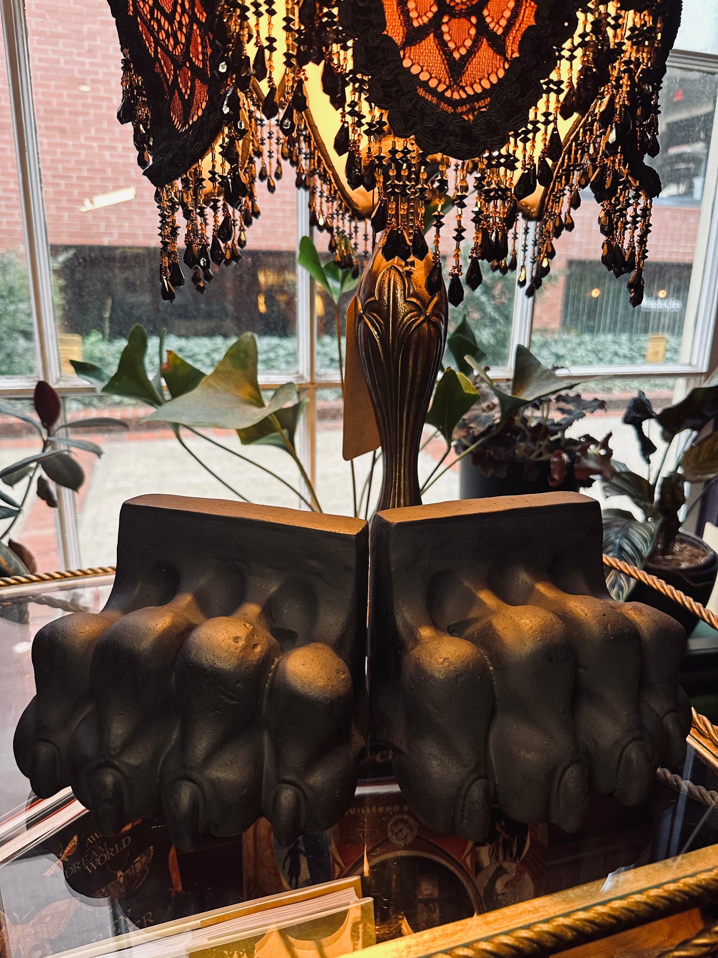 Lion Paw Bookends in Obsidian Black