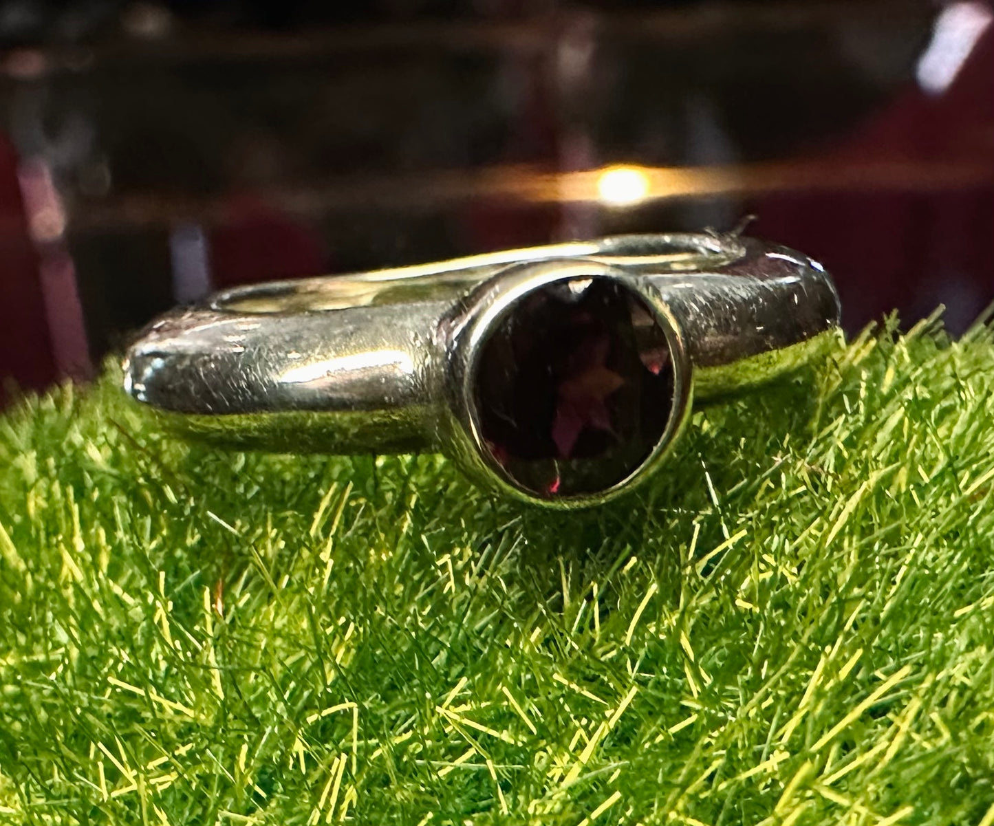 Dainty Garnet Ring In Sterling Silver by Julian the 2nd
