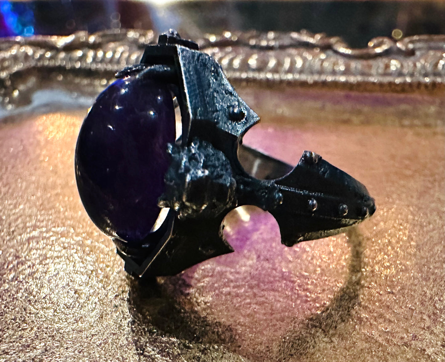 Amethyst Gargoyle Ring in Sterling Silver by Julian the 2nd