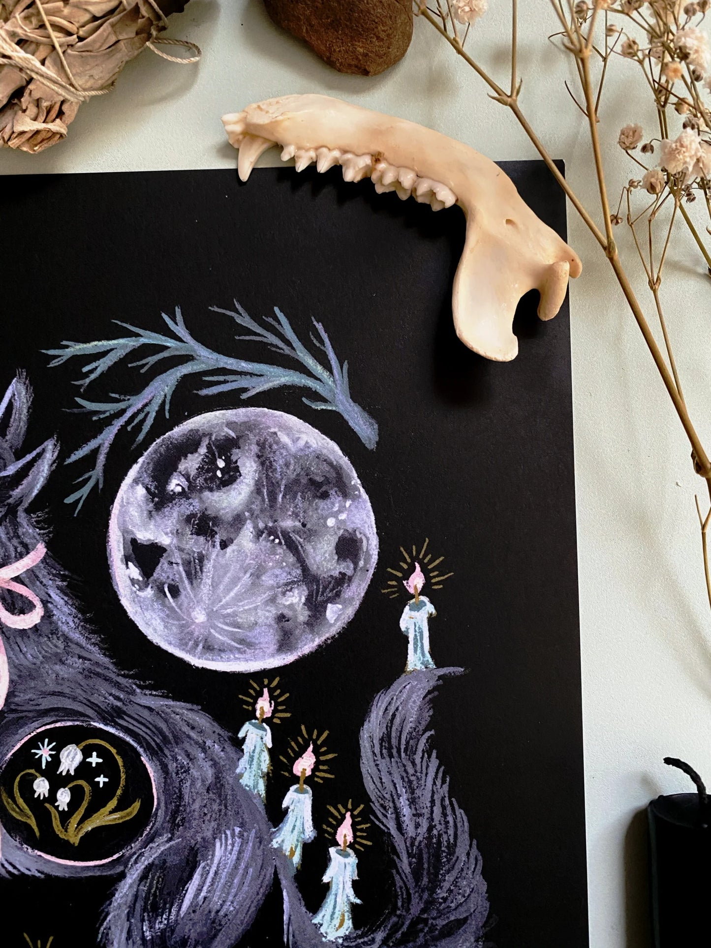 Wolf Moon 8.5x11 Art Print by Olivia Faust