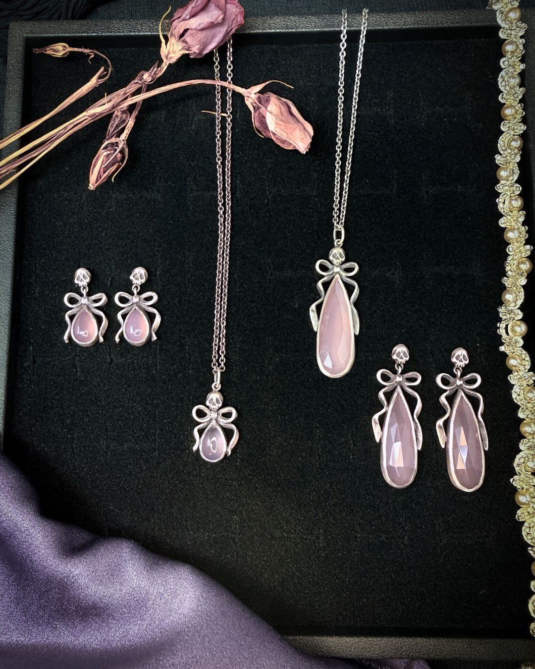 Big Pink Chalcedony Death by Ribbons Pendant by Uneven Creations x Olivia Faust