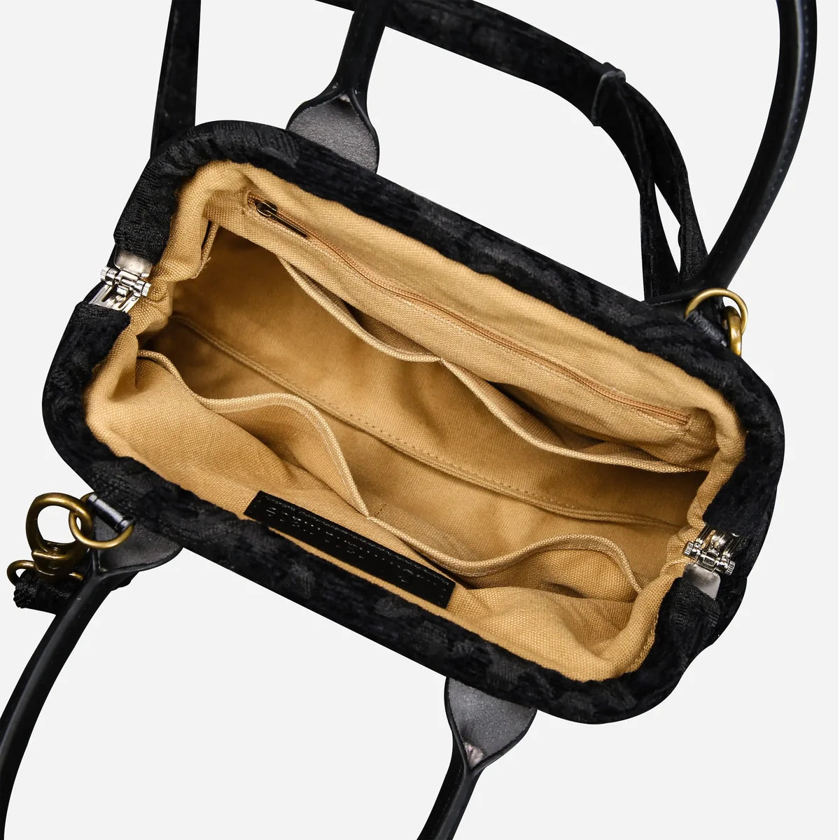 Victorian Blossom Black/Black Carpet Satchel