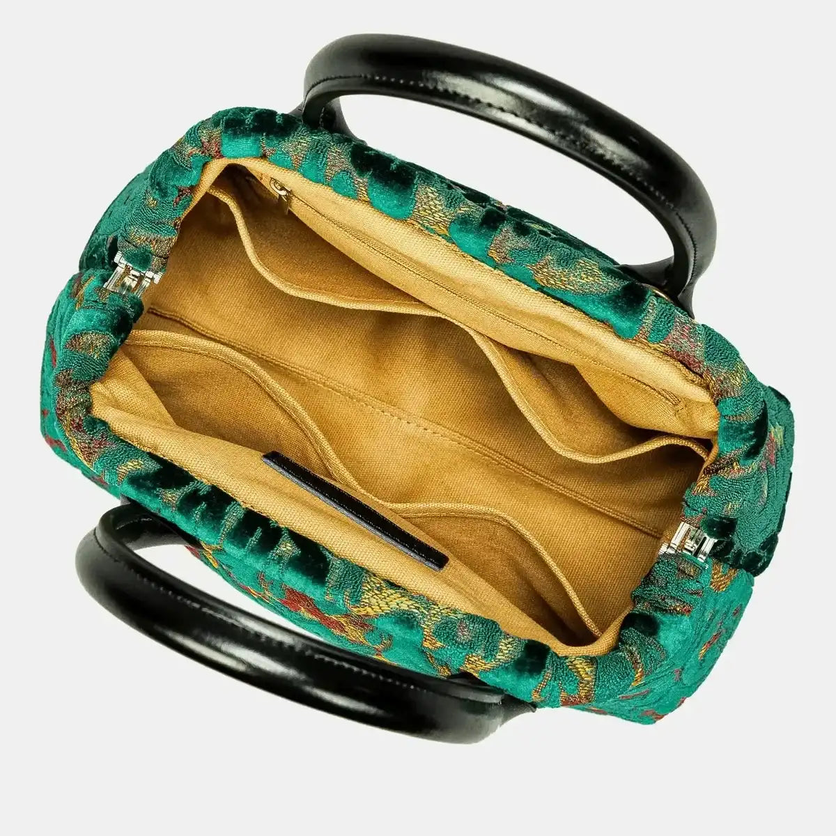 Burnout Velvet Jade Green Carpet Satchel