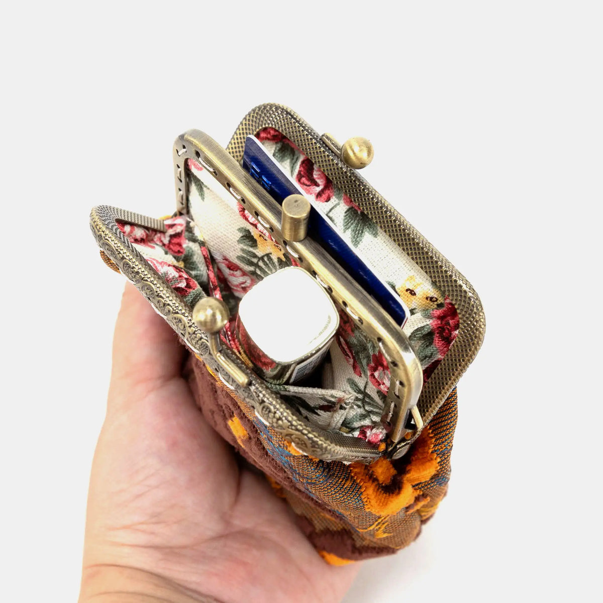 BURNOUT VELVET REVIVAL SIENNA DOUBLE KISS CLASP COIN PURSE