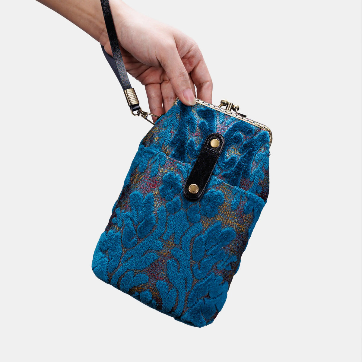 BURNOUT VELVET AQUA BLUE CARPET PHONE CASE