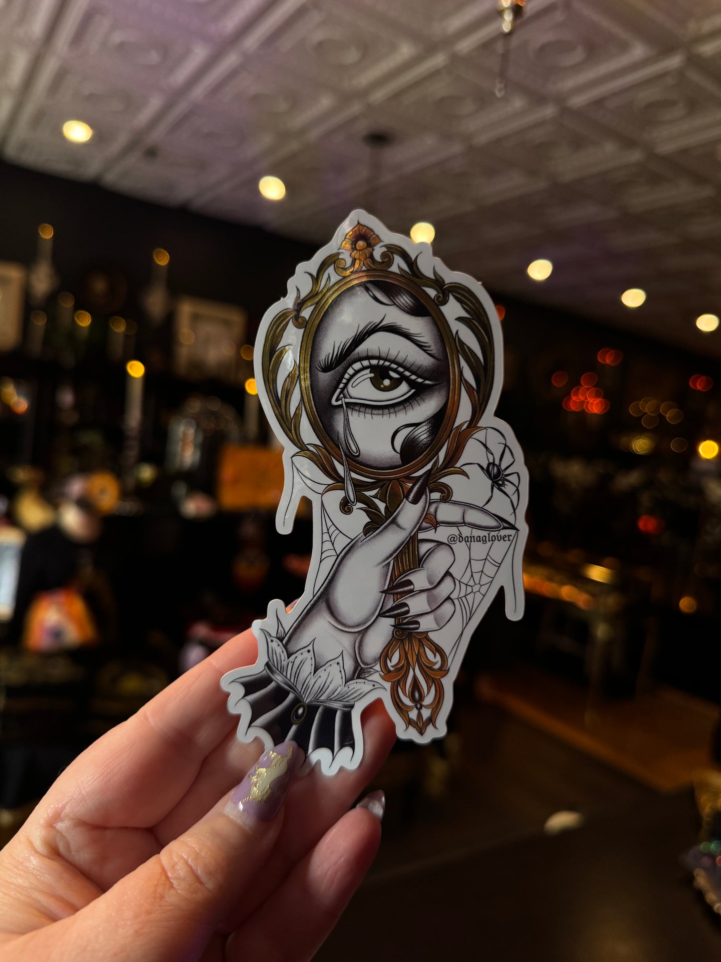 Gold Mirror in Hand by Salem Artist Dana Glover