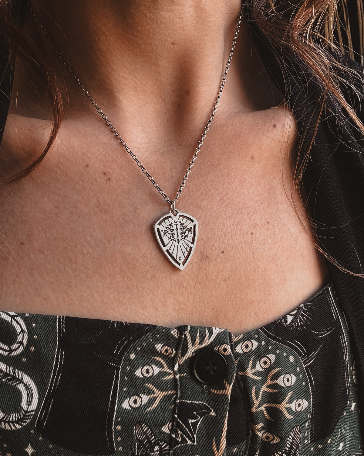 Lemon Balm Plant Magick Shield Necklace by Acid Queen Jewelry