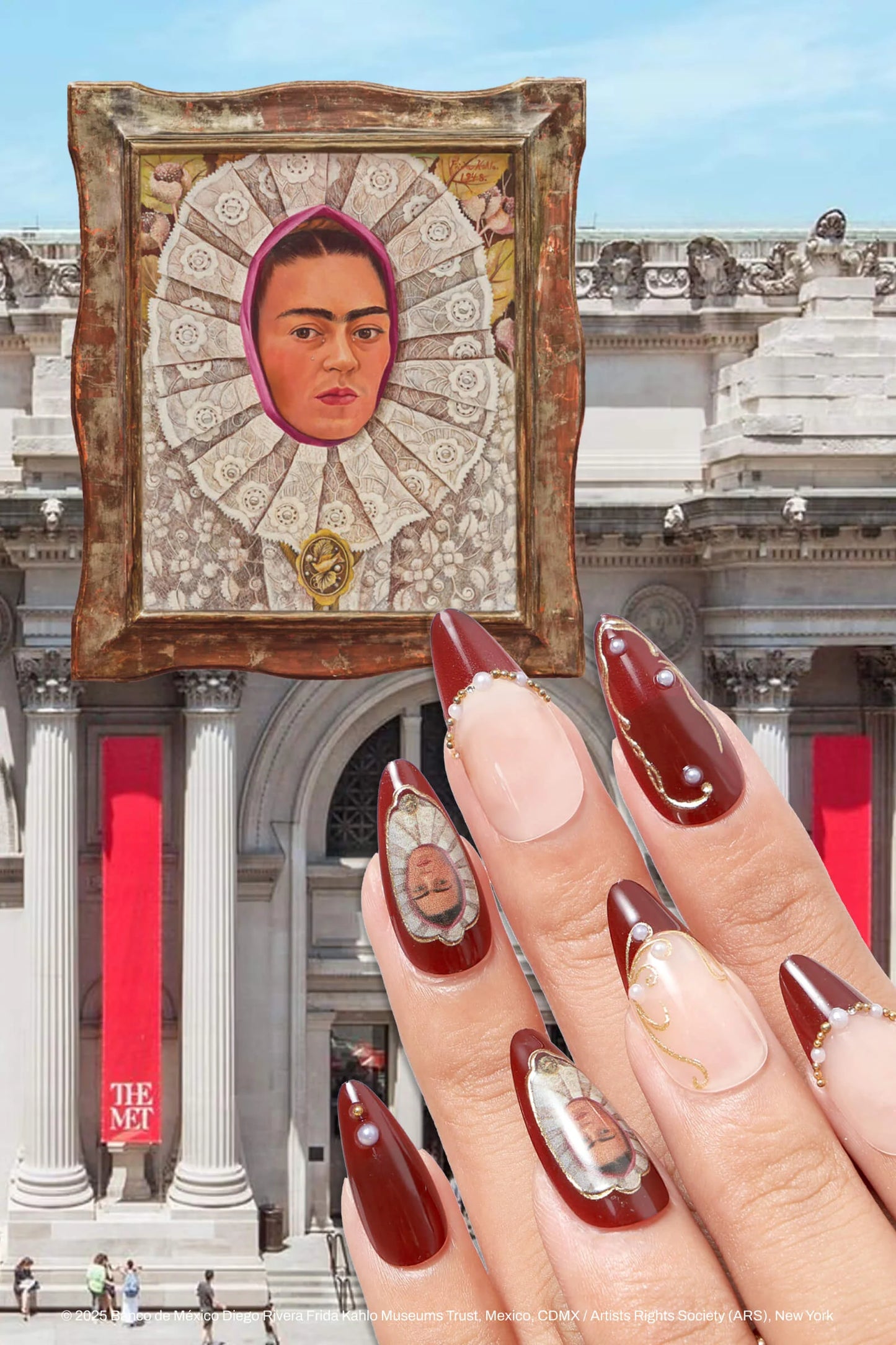 Frida Kahlo Almond Press-On Nails
