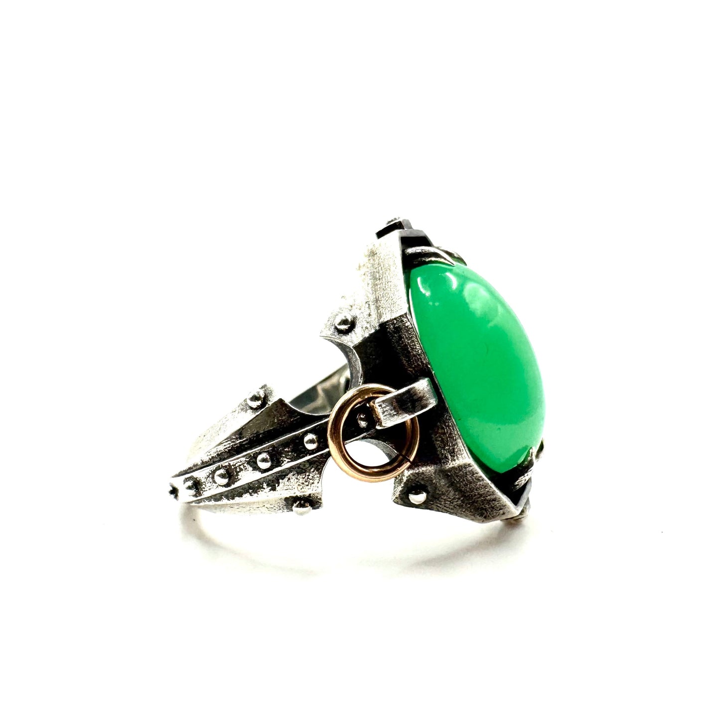 Chrysoprase Citadel Ring in Sterling Silver by Julian the 2nd