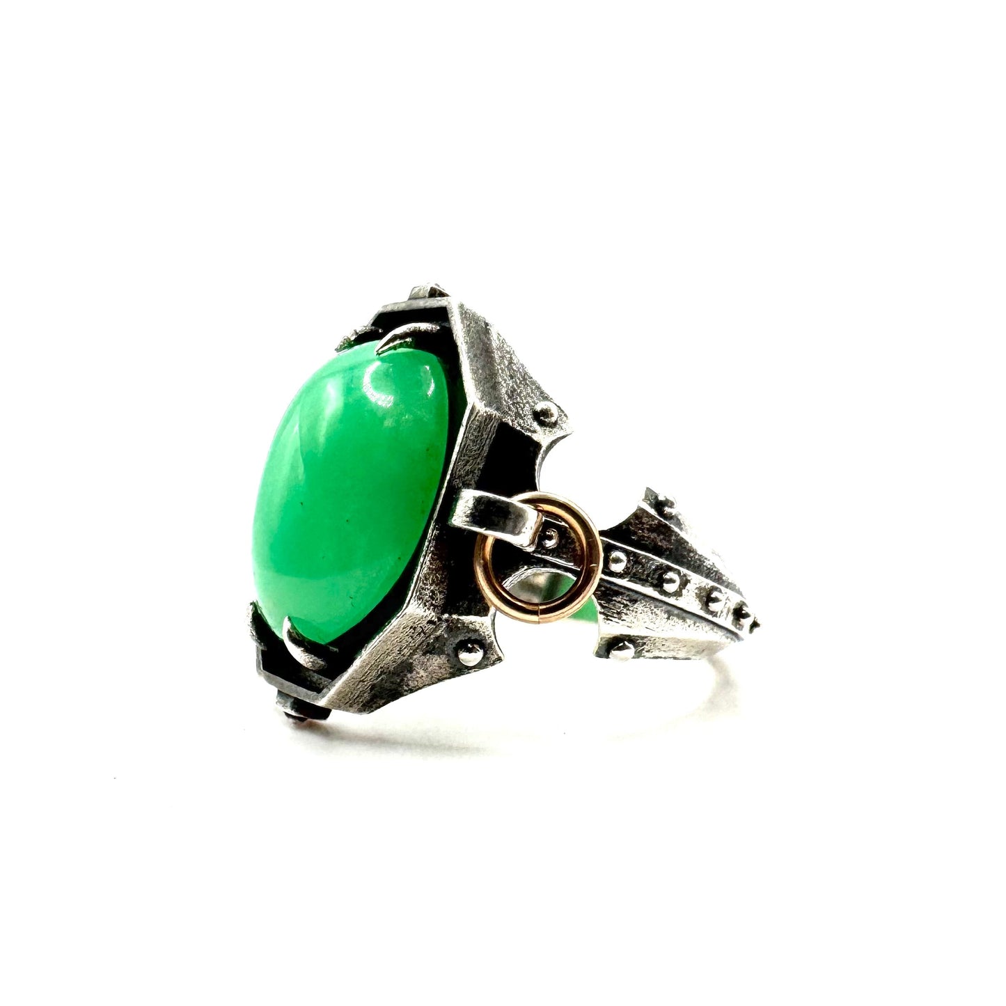 Chrysoprase Citadel Ring in Sterling Silver by Julian the 2nd