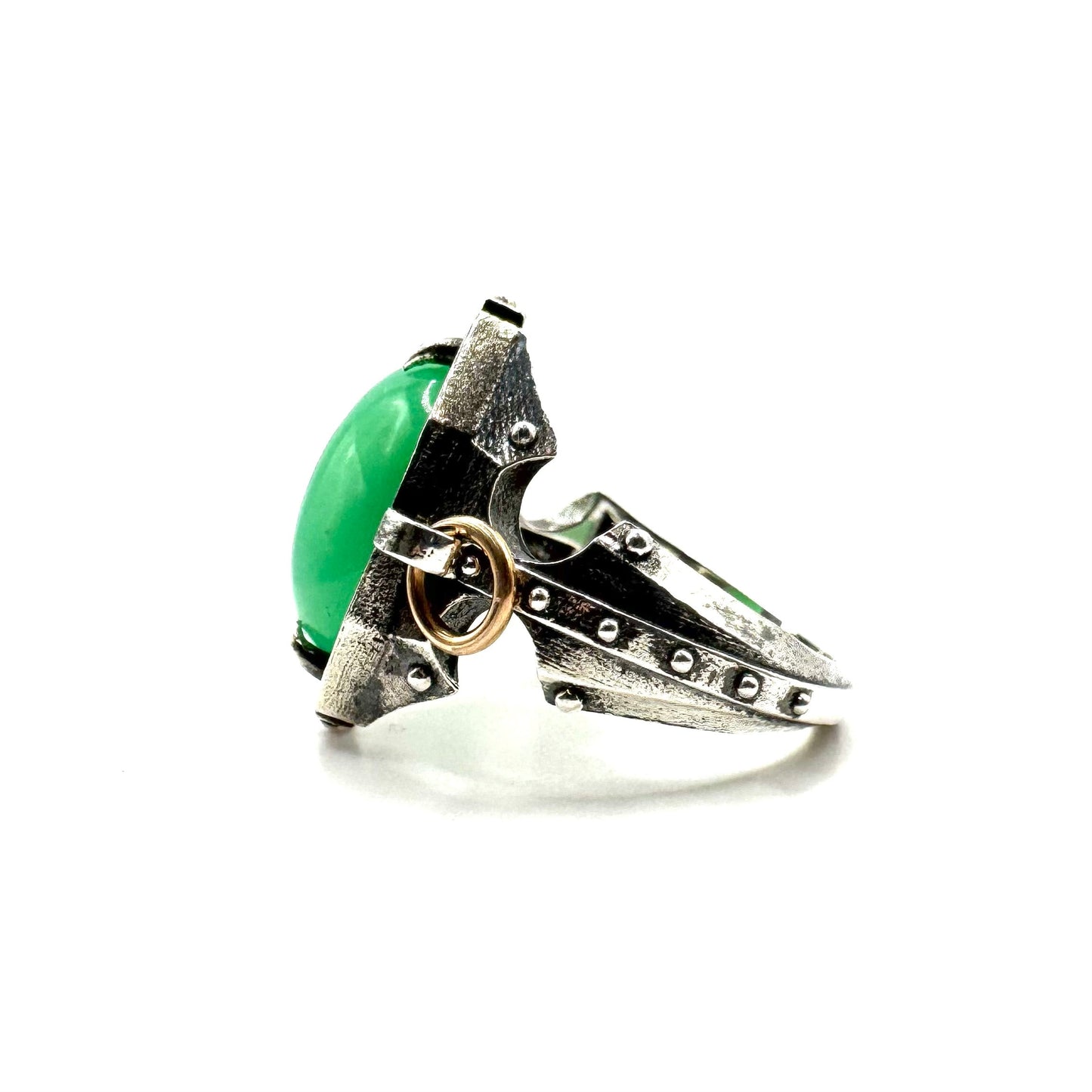 Chrysoprase Citadel Ring in Sterling Silver by Julian the 2nd