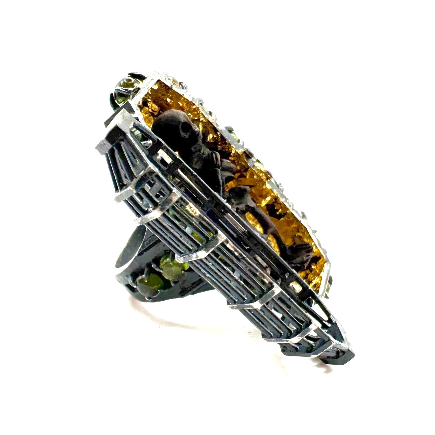 Gibbet Coffin Ring in Sterling Silver and Tourmaline by Julian the 2nd