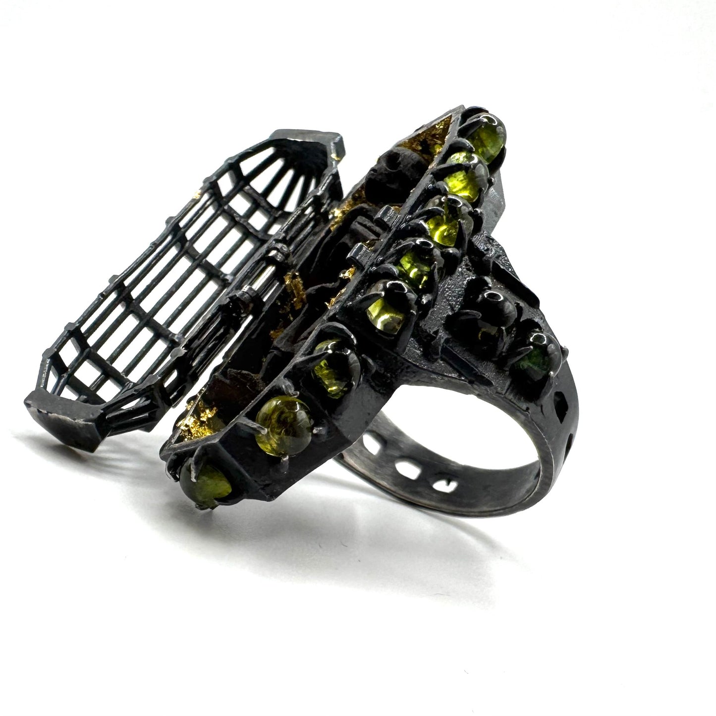 Gibbet Coffin Ring in Sterling Silver and Tourmaline by Julian the 2nd
