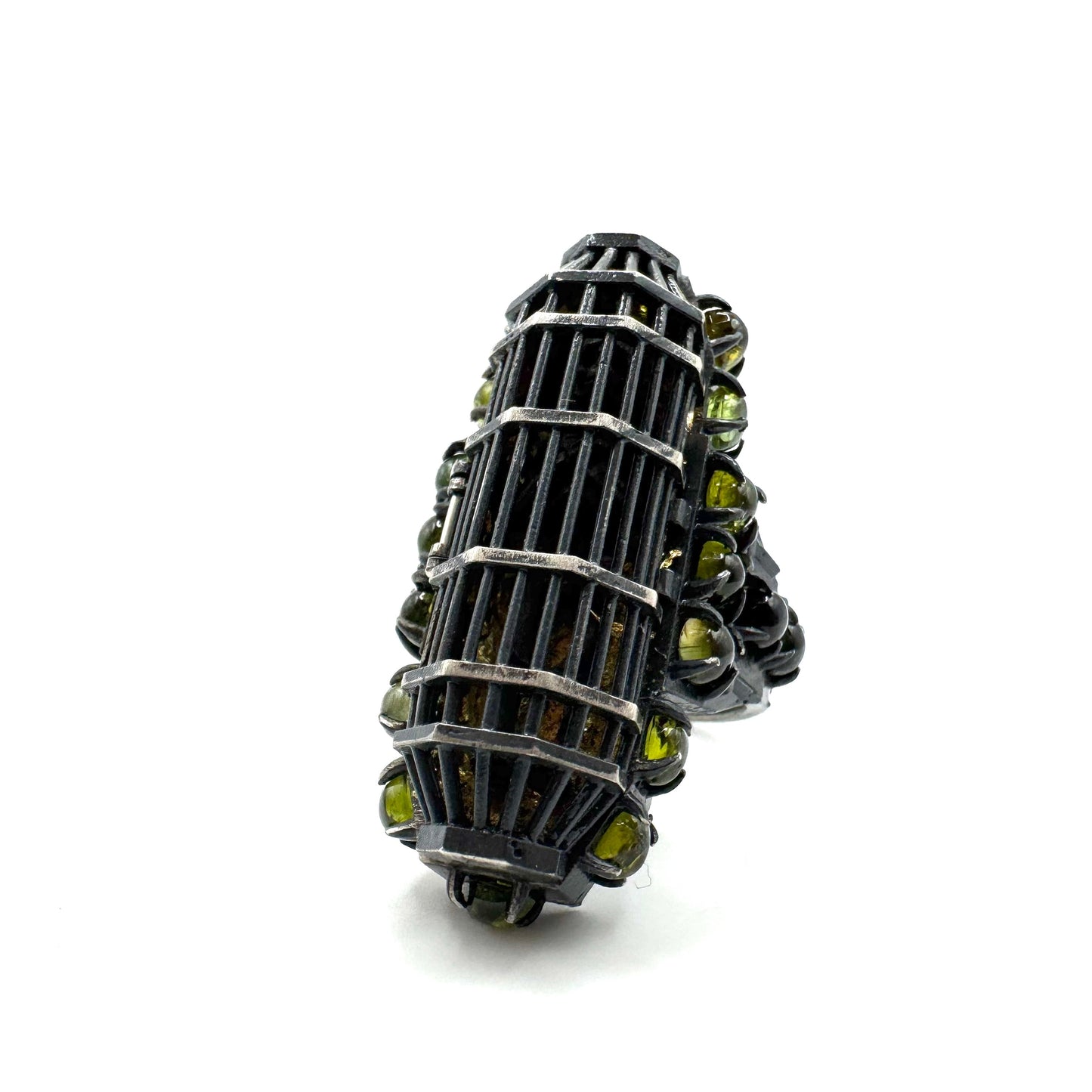 Gibbet Coffin Ring in Sterling Silver and Tourmaline by Julian the 2nd