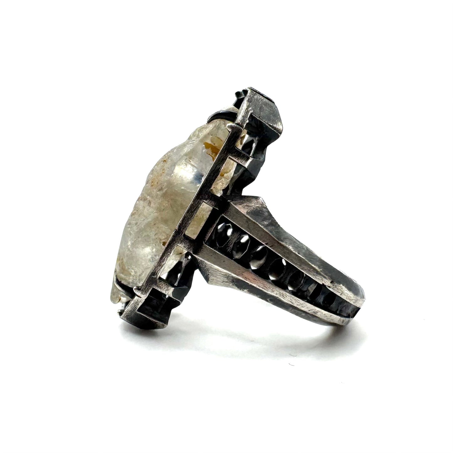 Ancient Origins Raw White Sapphire Ring in Sterling Silver by Julian the 2nd