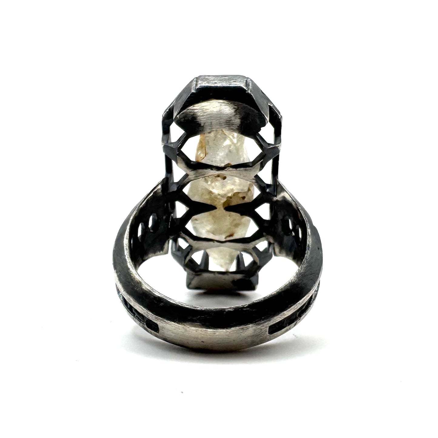 Ancient Origins Raw White Sapphire Ring in Sterling Silver by Julian the 2nd
