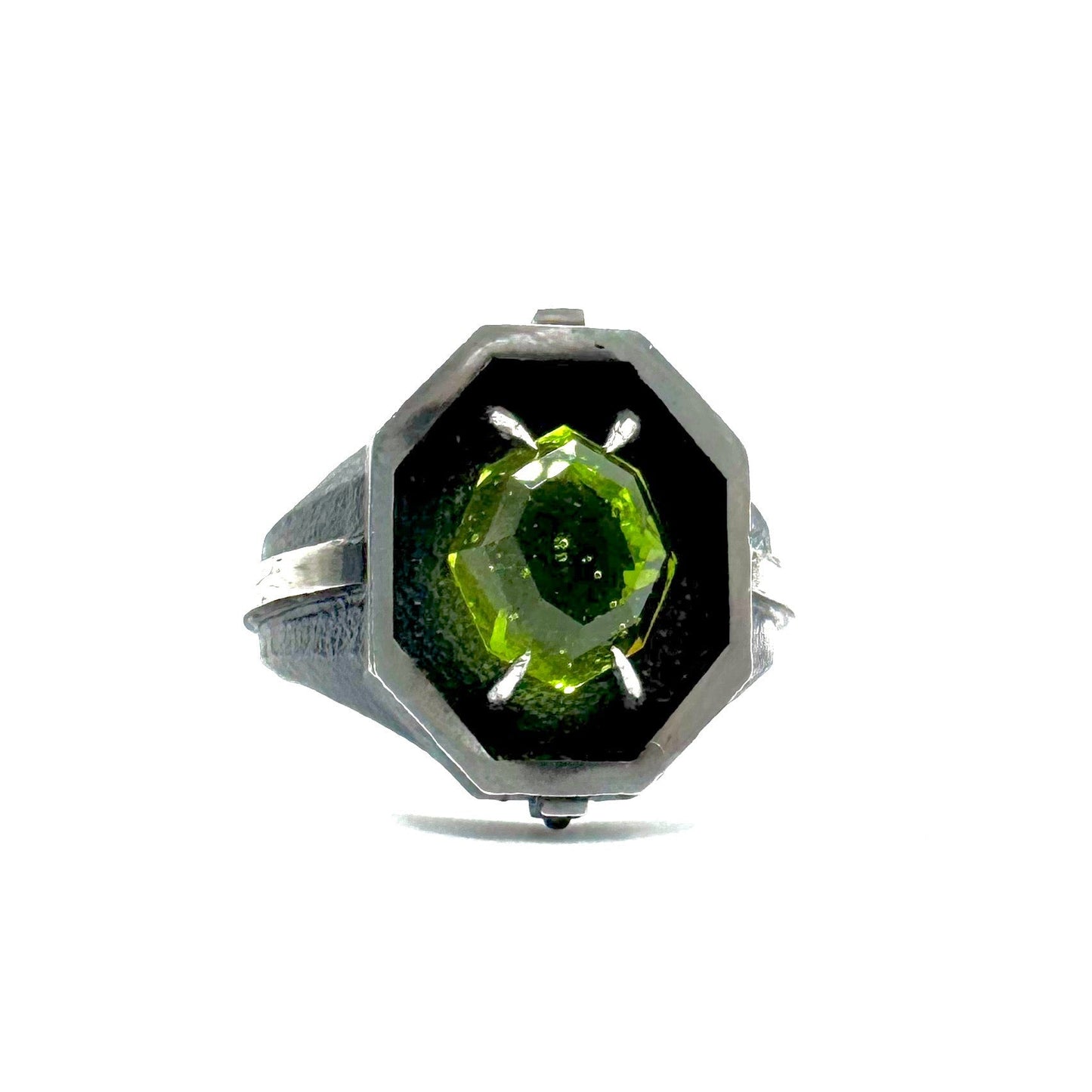 Green Bridewell Citadel Ring in Sterling Silver by Julian the 2nd