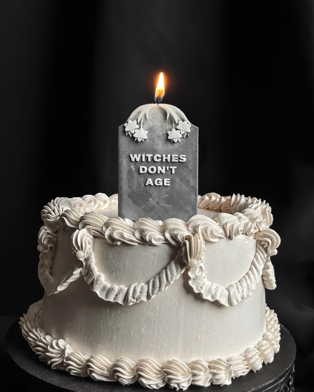 Witches Don't Age Tombstone Candle by Graveyard Wanders