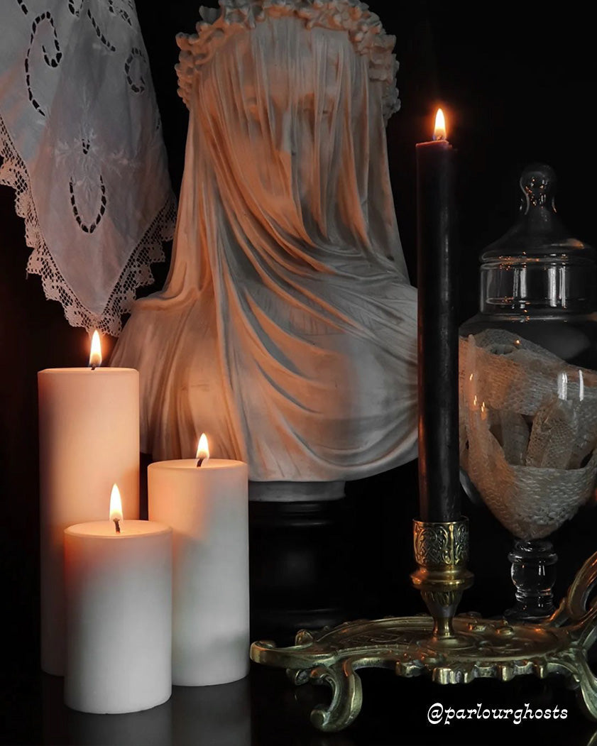 Midnight Black Beeswax Taper Candles ~ Graveyard Wanders
