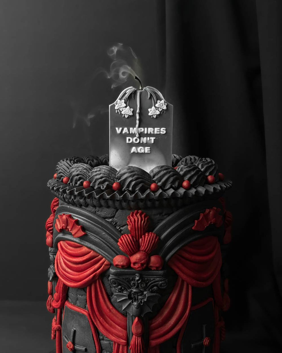 Vampires Don't Age Tombstone Candle by Graveyard Wanders