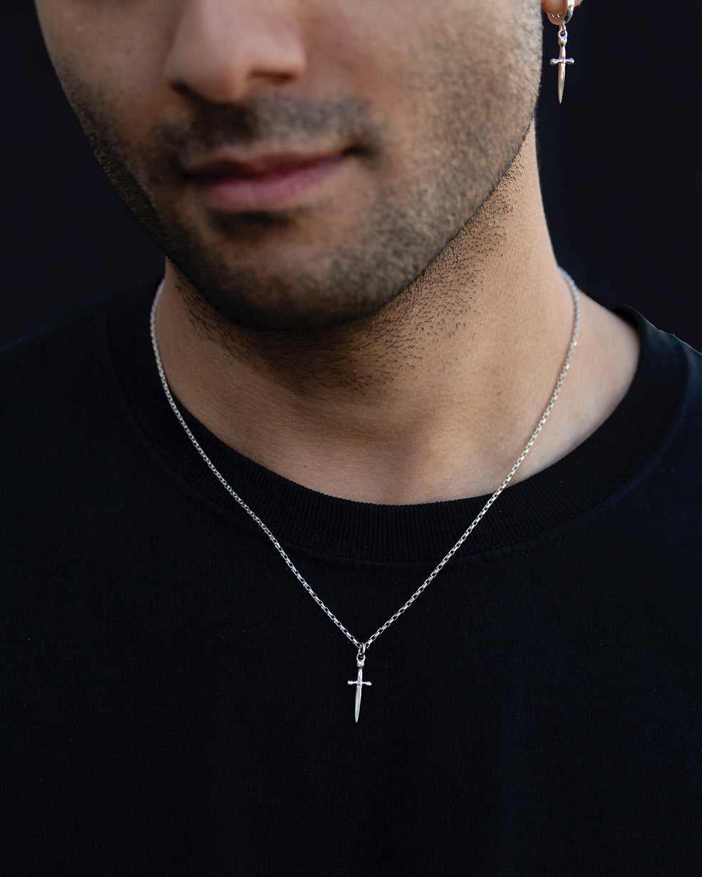 Tiny Dagger Sterling Silver Necklace by Lily Streeter