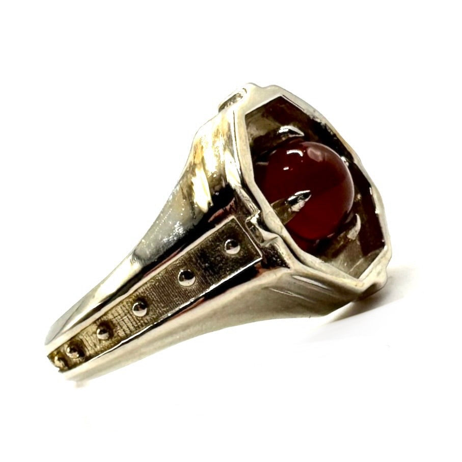 Citadel Ring With Carnelian in White Bronze by Julian the 2nd