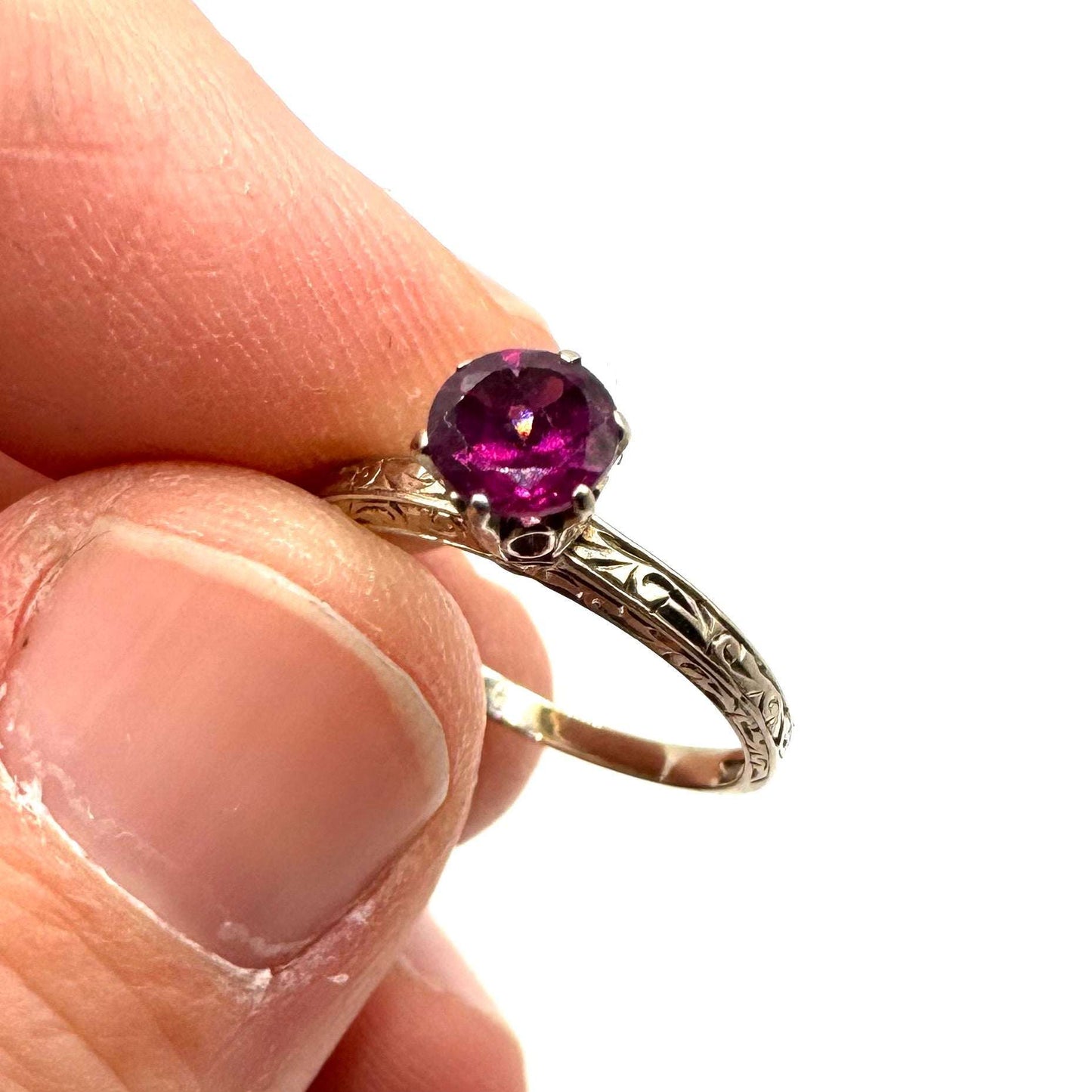 Antique 14k Gold Setting With a 1/2 Carat Pink Tourmaline Ring by Julian the 2nd