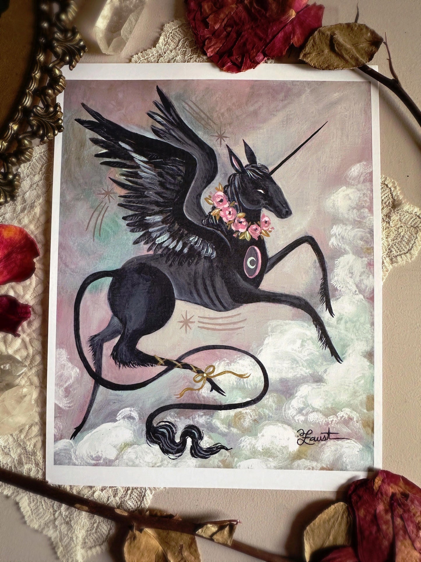 The Eternal Night Guardian 8.5x11 Art Print by Olivia Faust