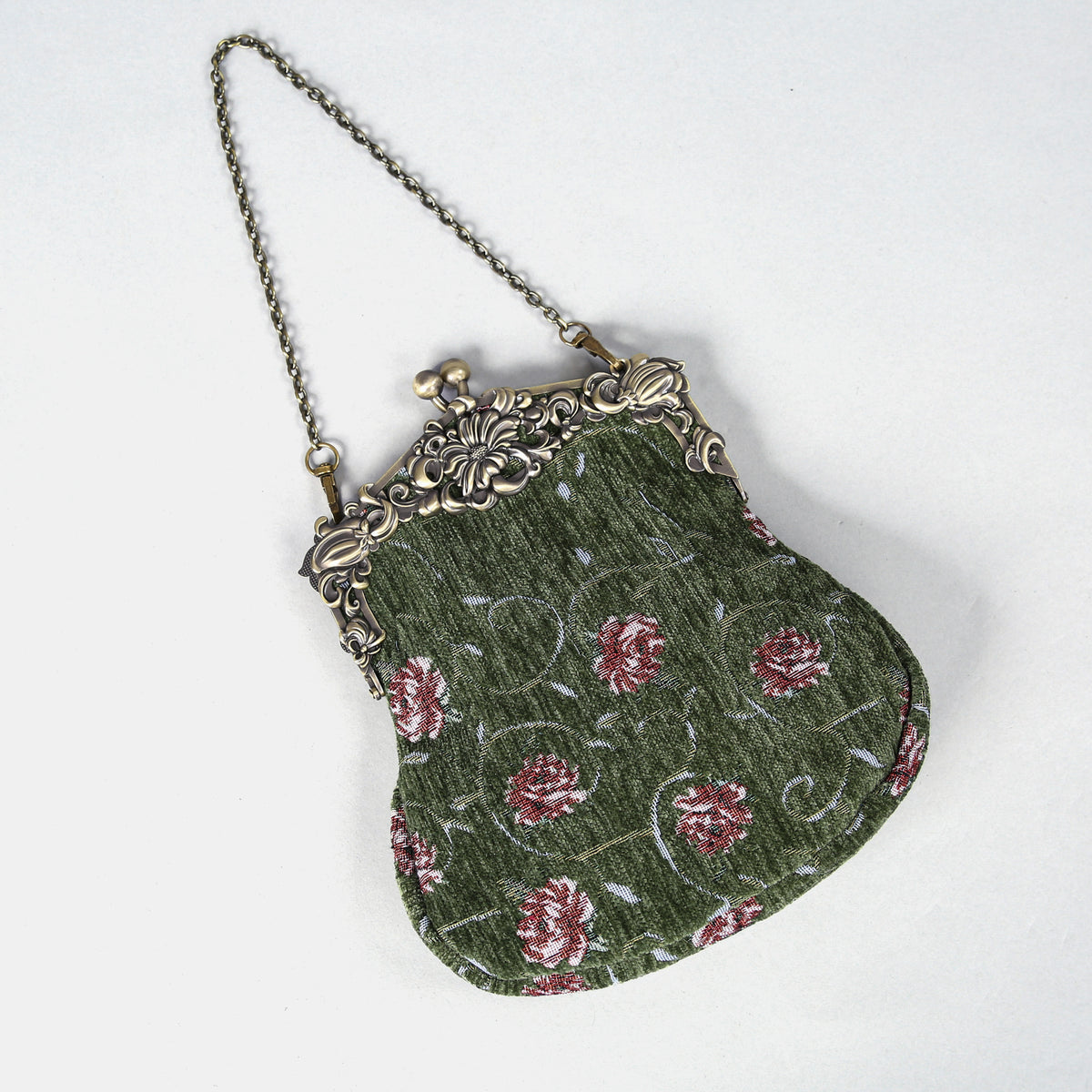 Climbing Rose Arugula Green Chatelaine Purse Large