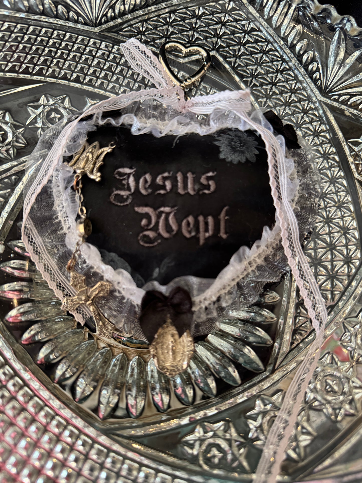 Handmade Gothic Heart Bag Charms by Dirty Pillows