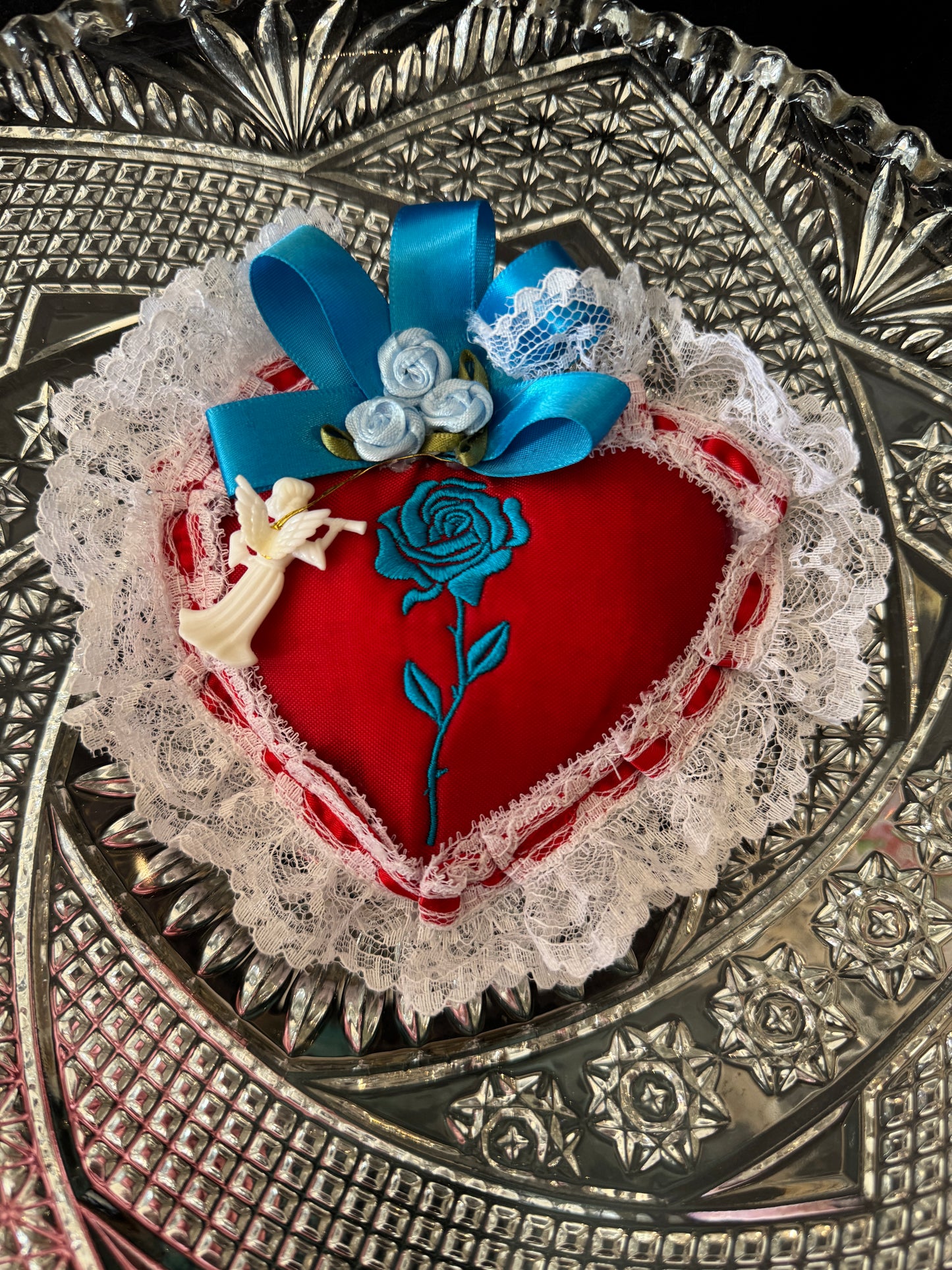 Handmade Gothic Heart Bag Charms by Dirty Pillows