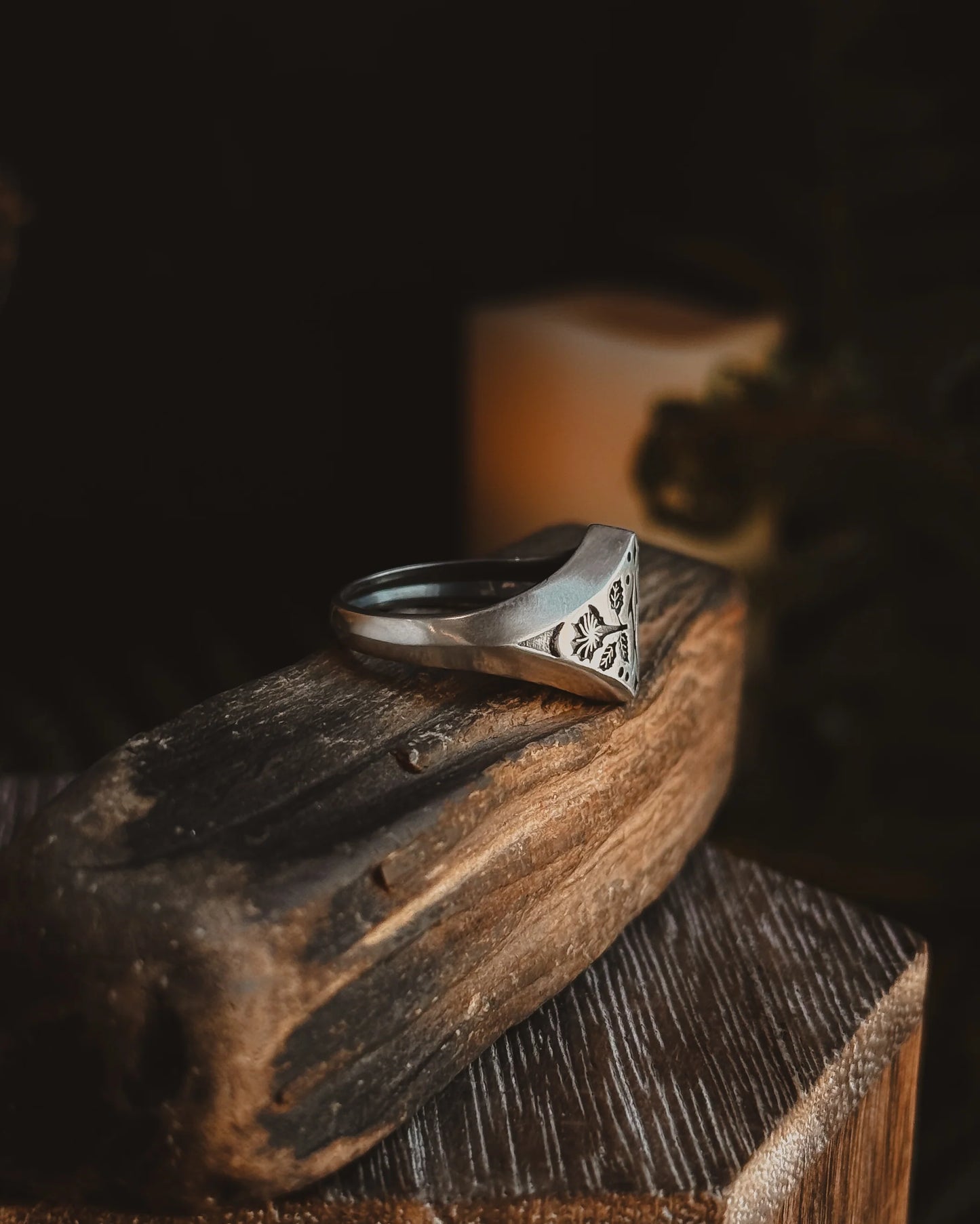 Datura Plant Magick Signet Ring