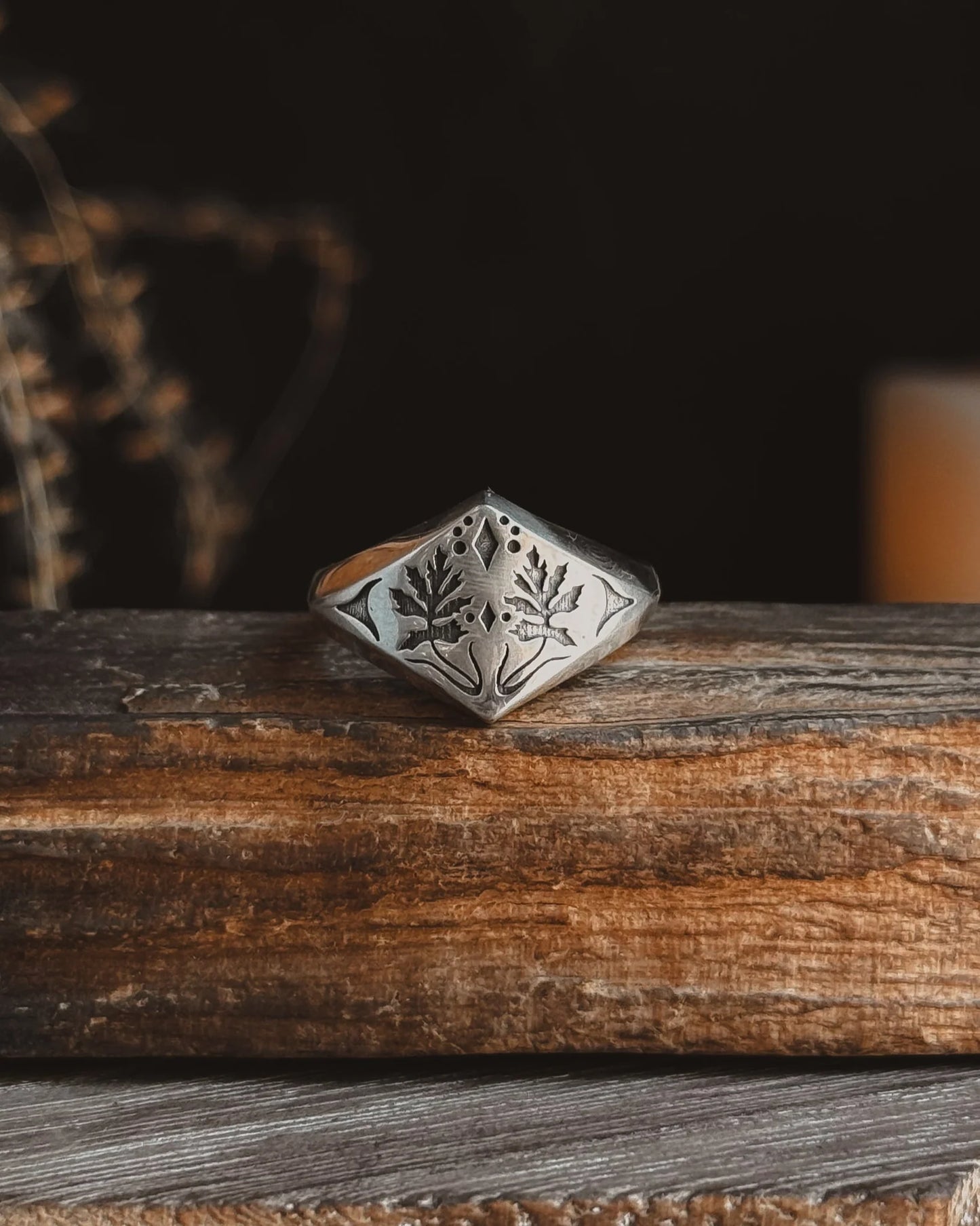 Mugwort Plant Magick Signet Ring