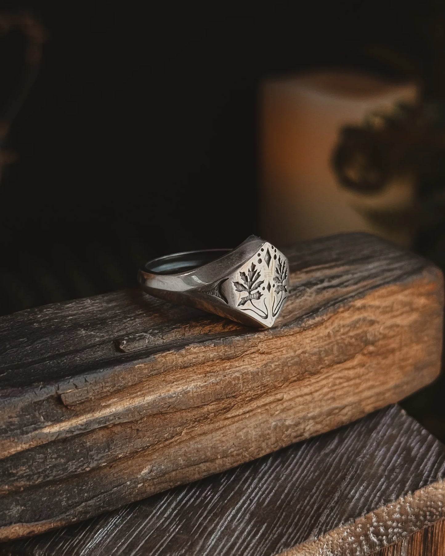Mugwort Plant Magick Signet Ring