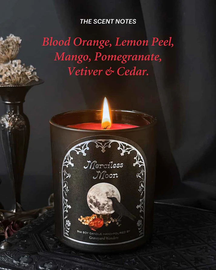 Merciless Moon ~55 Hour Candle by Graveyard Wanders