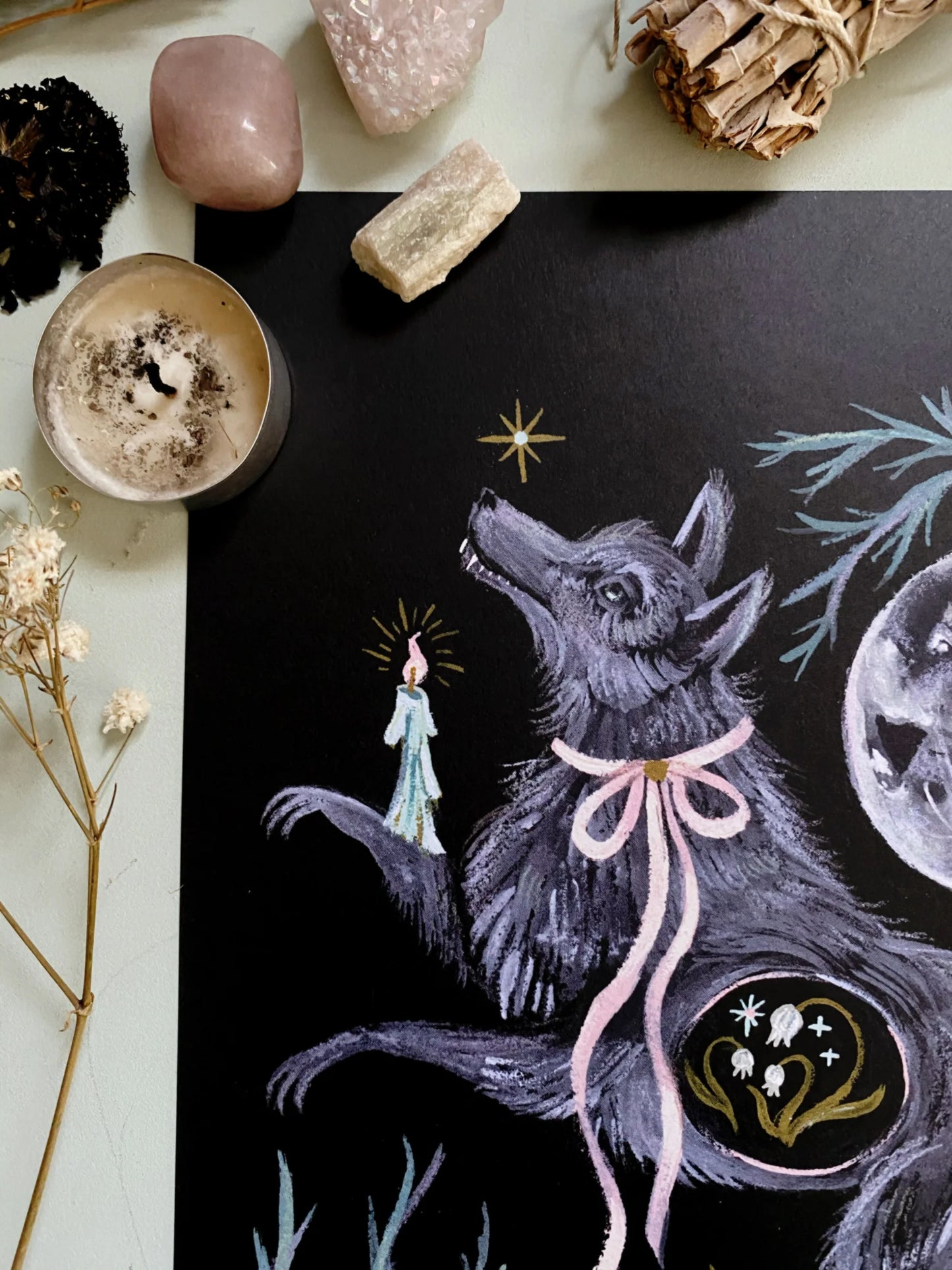 Wolf Moon 8.5x11 Art Print by Olivia Faust
