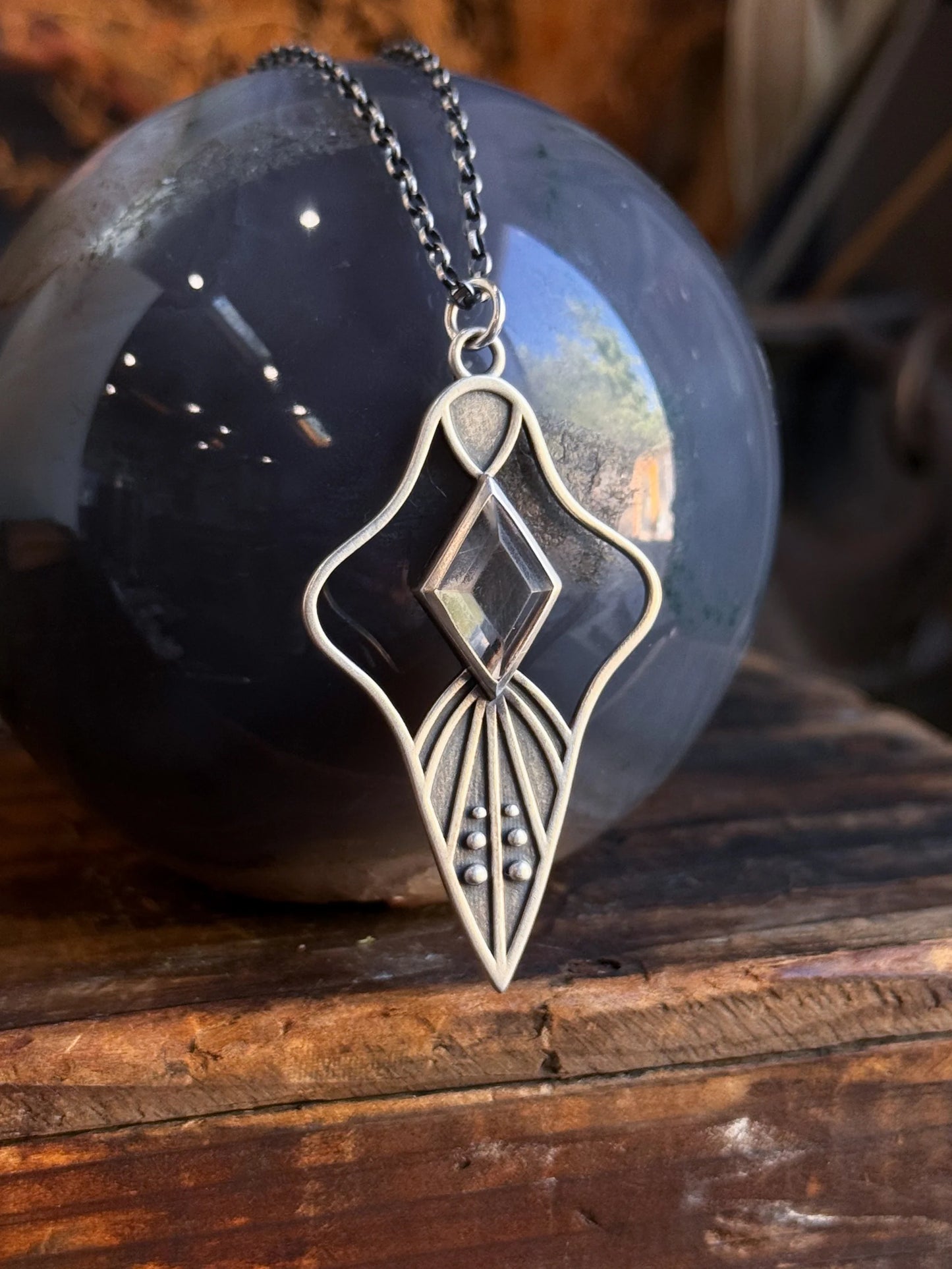 Mind's Eye Necklace Quartz Diamond Sterling Silver