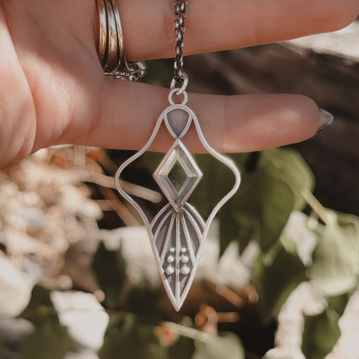 Mind's Eye Necklace Quartz Diamond Sterling Silver