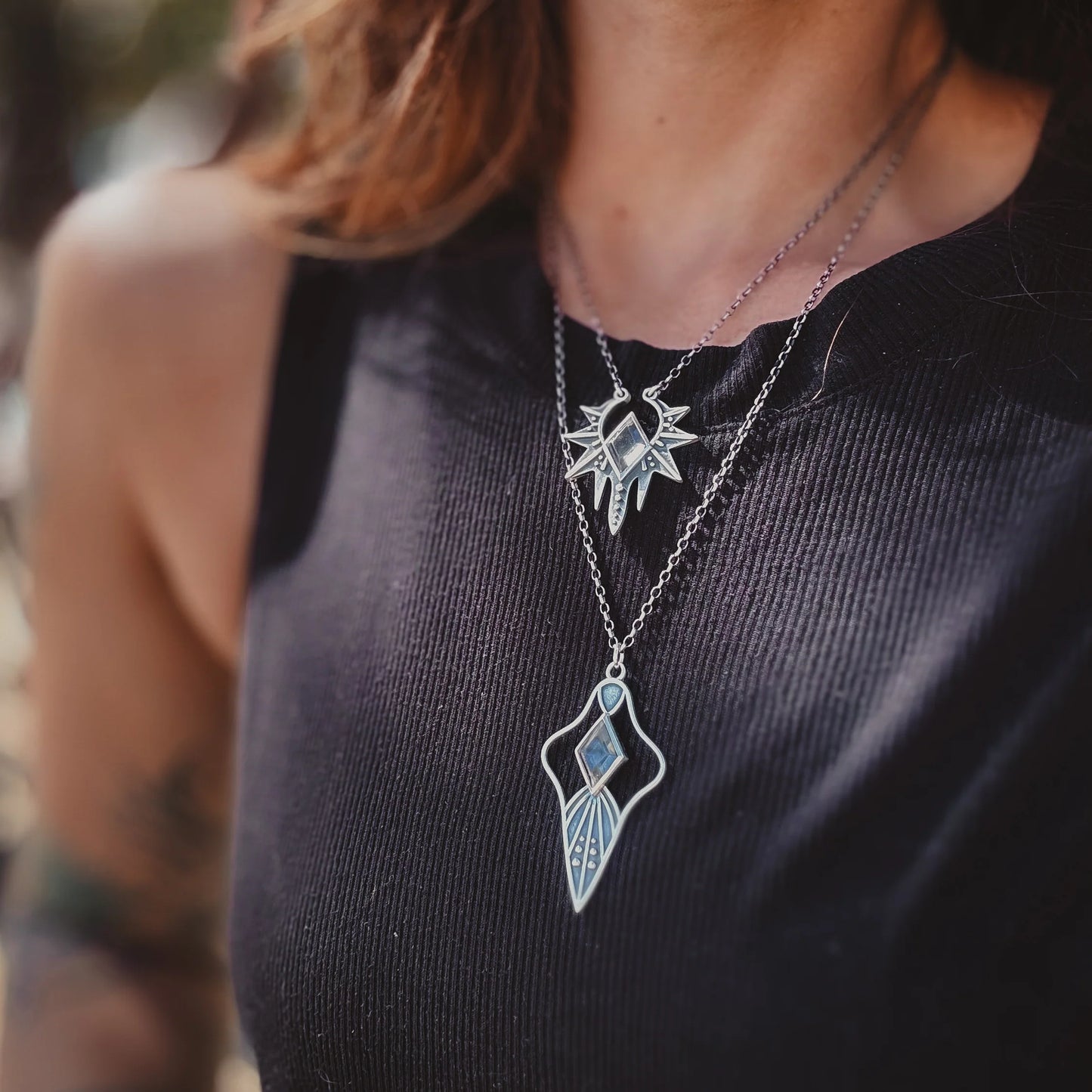 Mind's Eye Necklace Quartz Diamond Sterling Silver