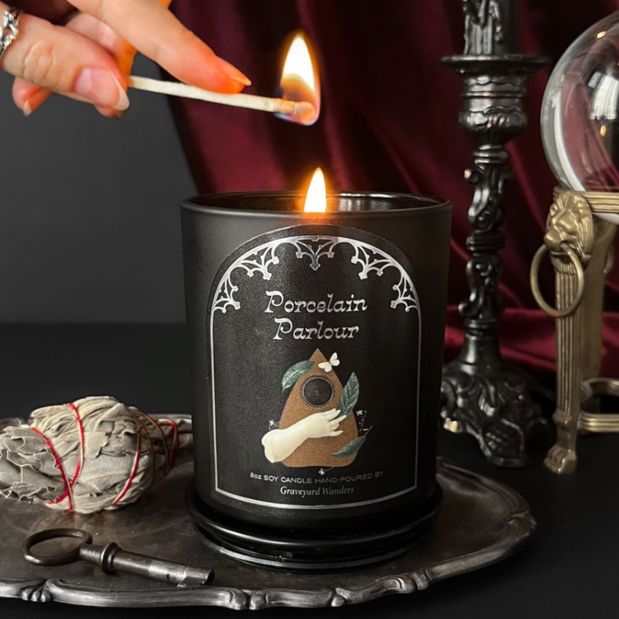 Porcelain Parlour ~55 Hour Candle by Graveyard Wanders