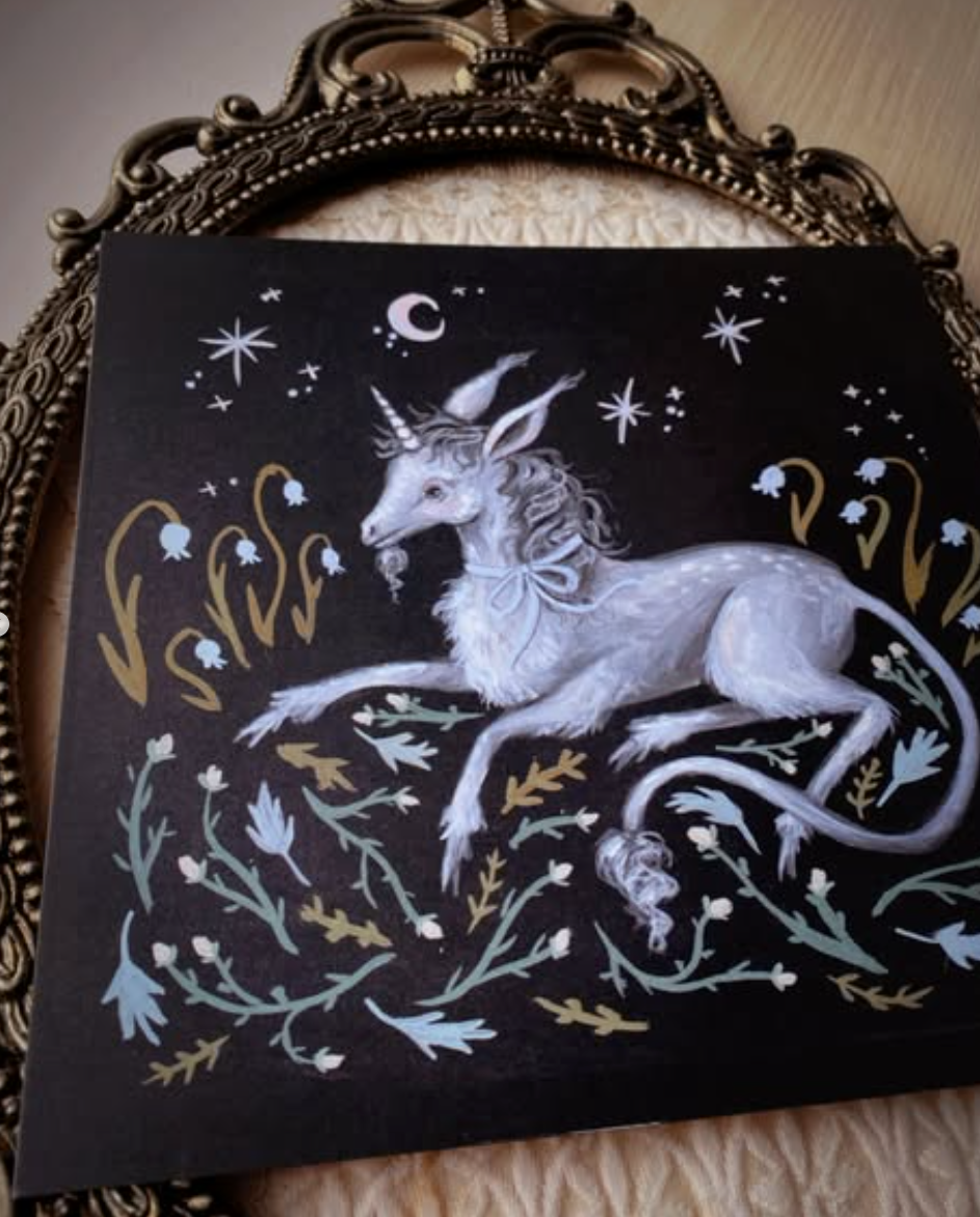Unicorn in Springtime 8x8 by Olivia Faust