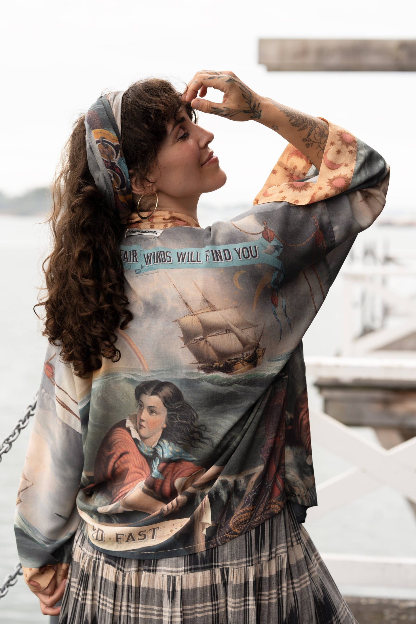 Hold Fast Pixie Duster Cropped Kimono w/ Boat