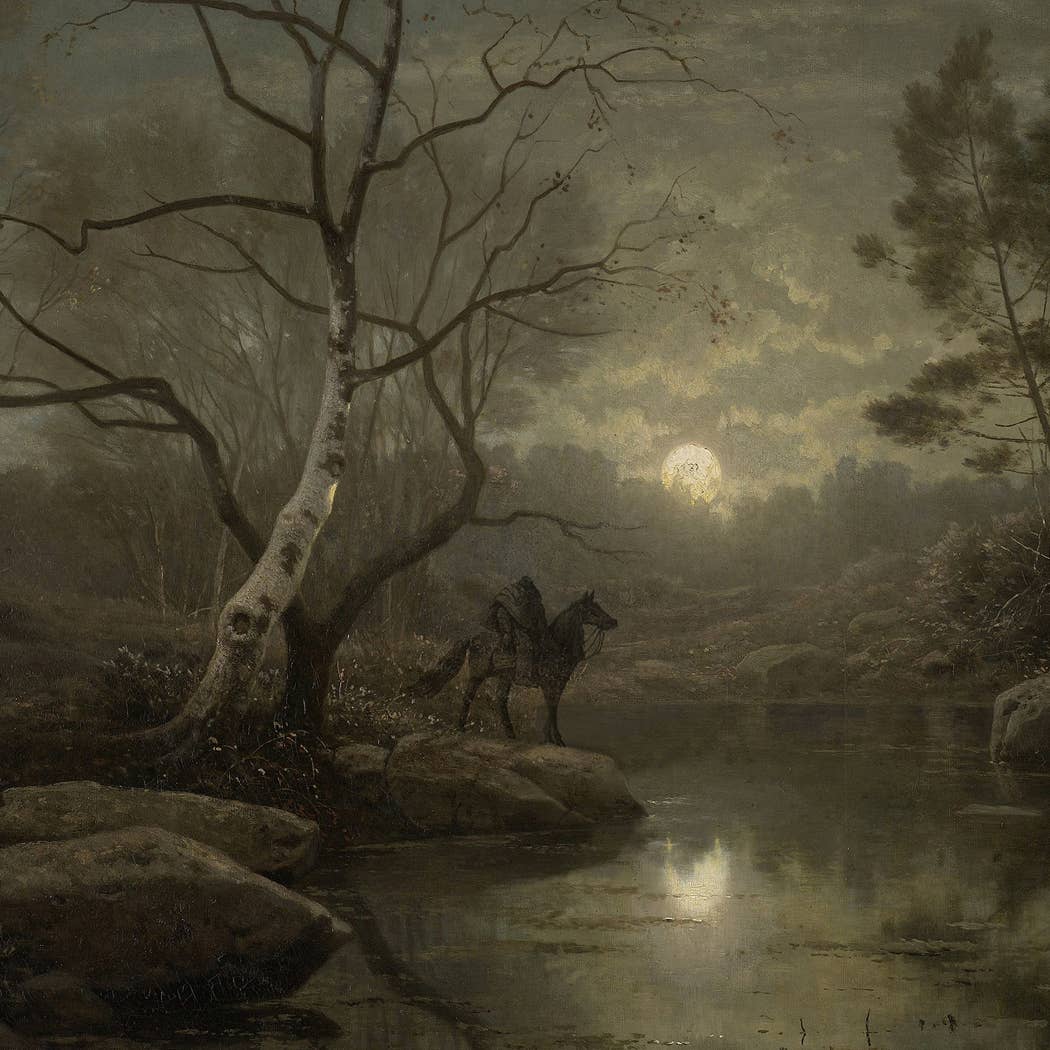 Headless Horseman Forest Scene Framed Print