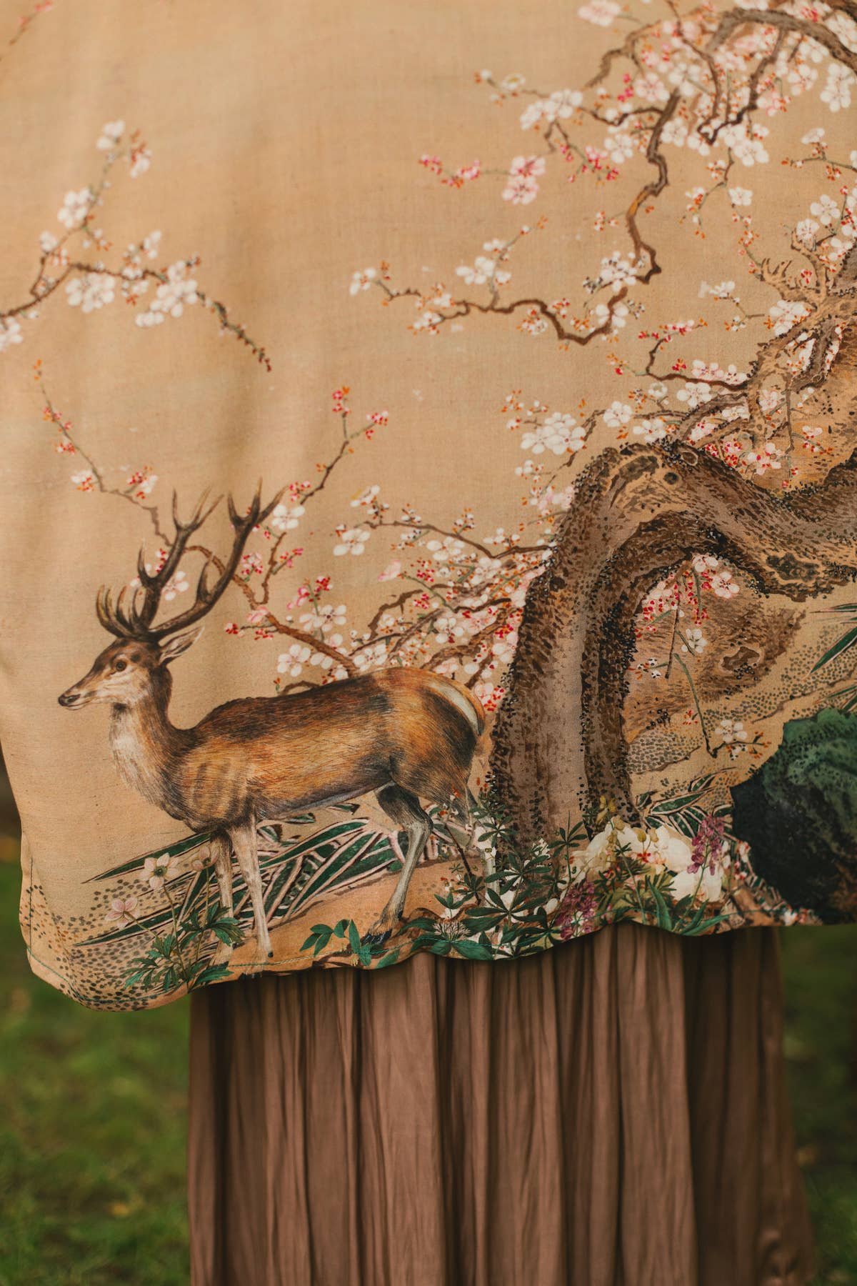 Fable Matinée Duster Kimono w/ Deer and Moon