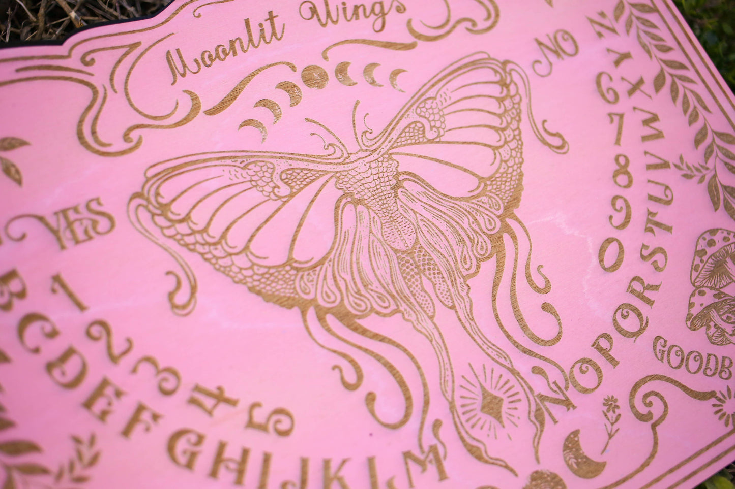 Pink Moonlit Wings Ouija Spirit Board w/ Planchette