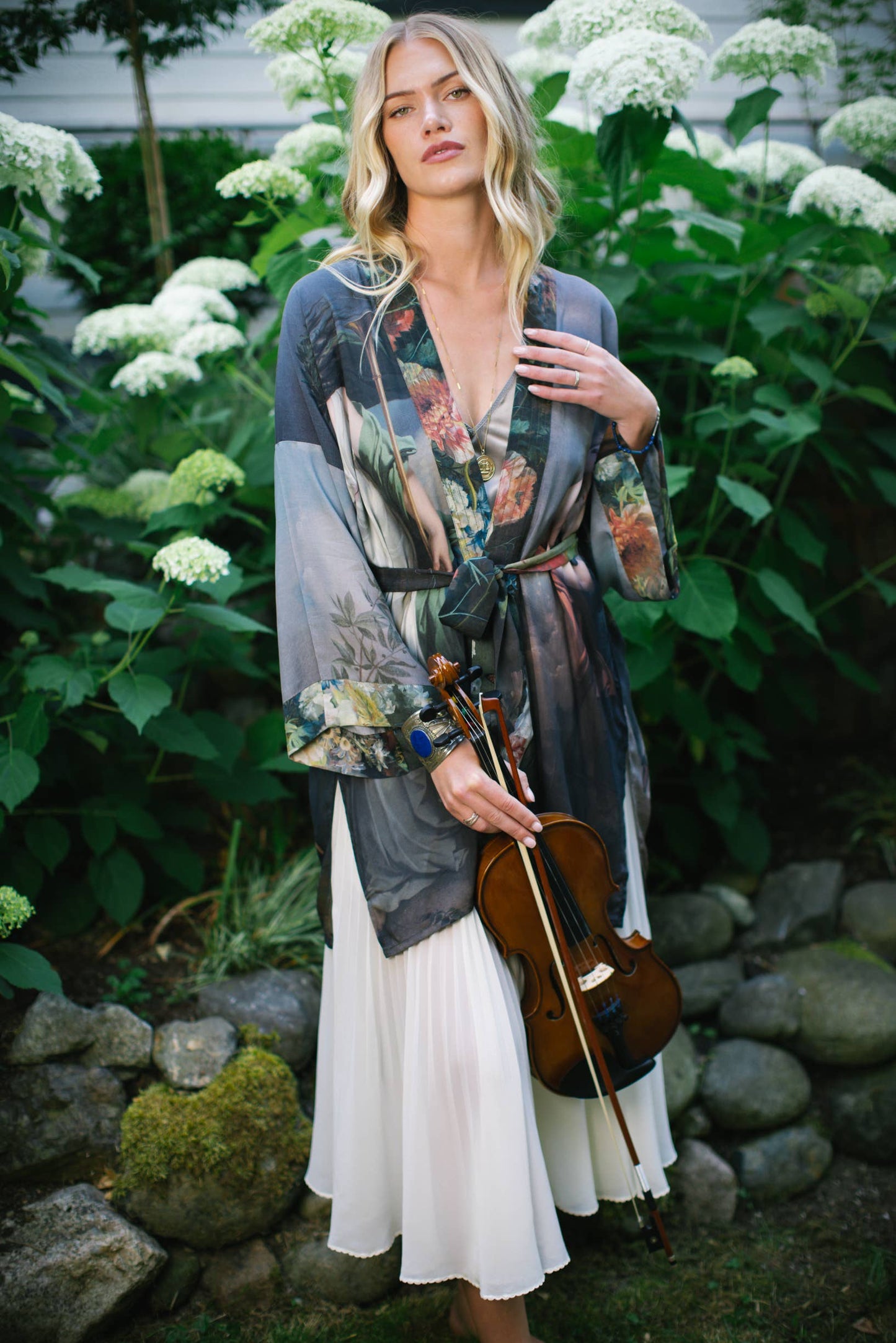Reverie Matinée Duster Kimono w/ Muses and Swan